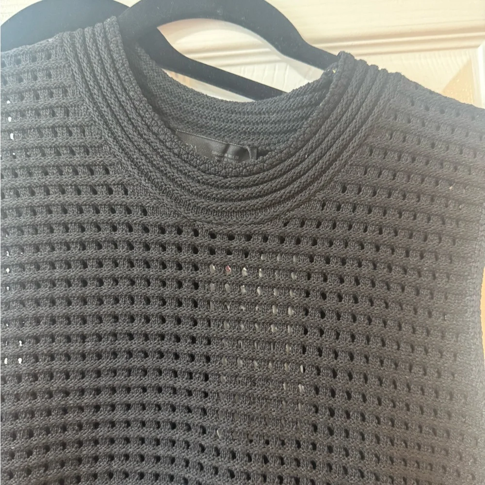 Zara Black Sleeveless Fringe Top - Picture 5 of 6